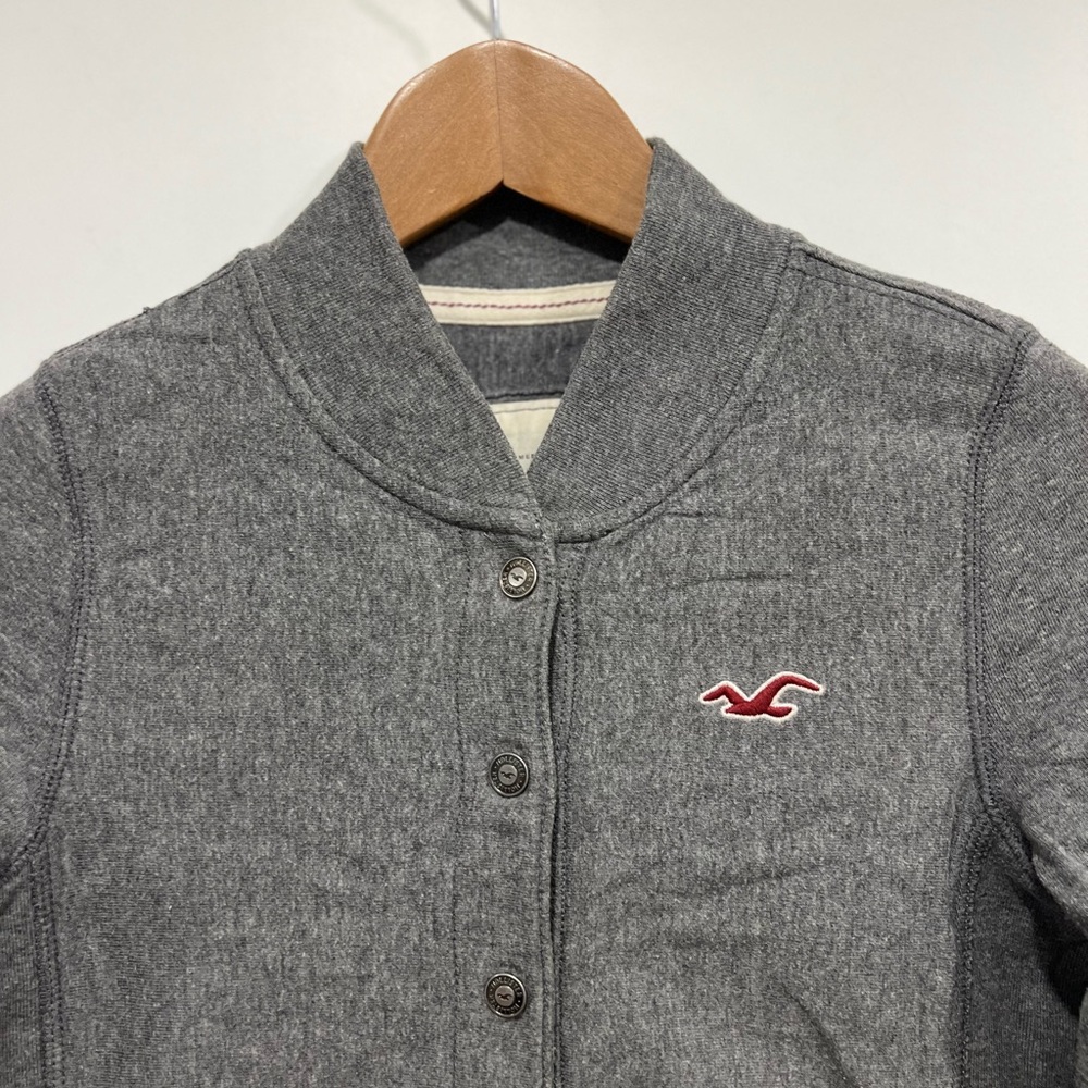Hollister Women's Charcoal Bomber Jacket - Picture 2 of 12